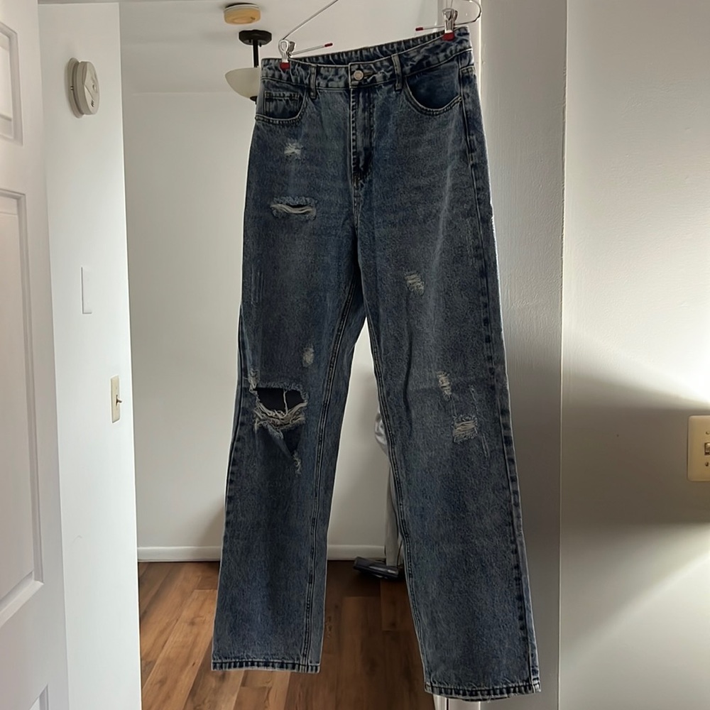 SHEIN Top Selling High Waisted Denim Jeans - slightly distressed.
